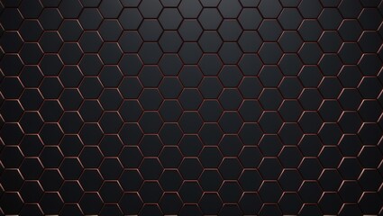 Geometric hexagon shapes on a black background. Seamless futuristic pattern. black polygon hitch technology wallpaper. Embossed Hexagon , honeycomb. light and shadow. Hexagonal metal background
