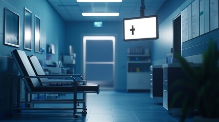 Bustling Modern Hospital Emergency Room with Focused Medical Personnel Attending to Incoming Patients
