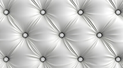 Elegant 3D Render of Diamond-studded White Leather Upholstery Texture