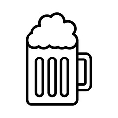 beer mug icon linear logo mark in black and white
