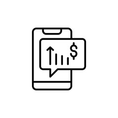 Growth market outline icons, minimalist vector illustration ,simple transparent graphic element .Isolated on white background
