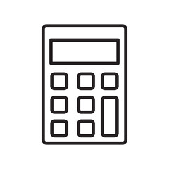 Calculator icon linear logo mark in black and white