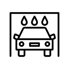 Car wash shop icon linear logo mark in black and white