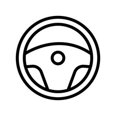 car Steering wheel icon linear logo mark in black and white