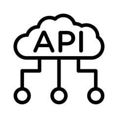 Cloud API icon linear logo mark in black and white