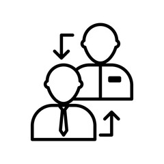 coaching icon linear logo mark in black and white