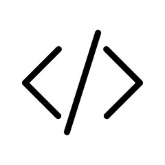 Coding icon linear logo mark in black and white