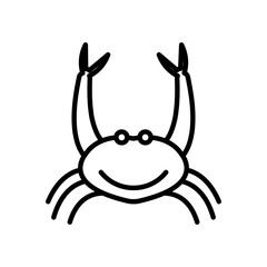 Crabs icon linear logo mark in black and white