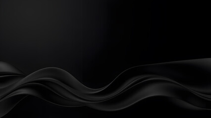 Abstract Black wave on a white background, abstract smoke background, Generative AI