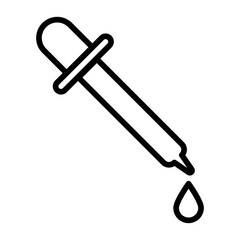 Dropper icon linear logo mark in black and white