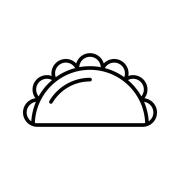 recommend clip art: dumplings icon linear logo mark in black and white