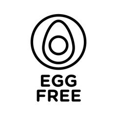 egg free icon linear logo mark in black and white