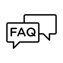 FAQ icon linear logo mark in black and white