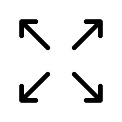 Full screen icon linear logo mark in black and white