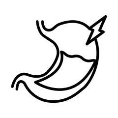 Gastritis icon linear logo mark in black and white