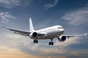 Obraz premium High Detailed White Airliner Taking Off Isolated for Transport and Travel