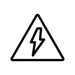 High voltage icon linear logo mark in black and white