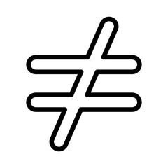 Fototapeta premium Inequality icon linear logo mark in black and white