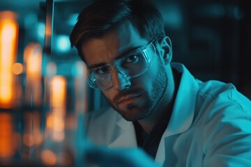 Fototapeta premium Male scientist working at the laboratory