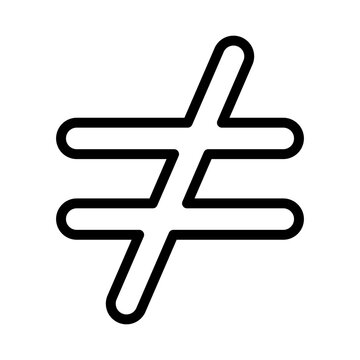 recommend clip art: Inequality icon linear logo mark in black and white