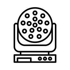 laser lamp icon linear logo mark in black and white