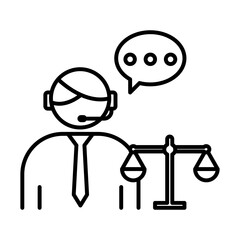 Legal advice icon linear logo mark in black and white