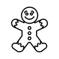 Man cookie icon linear logo mark in black and white