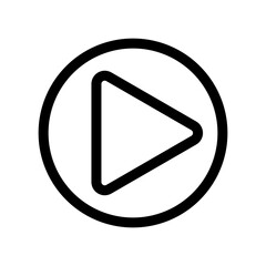 Media player icon linear logo mark in black and white