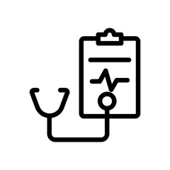 Medical report icon linear logo mark in black and white