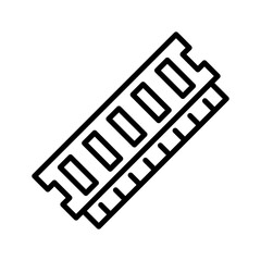 memory, ram icon linear logo mark in black and white