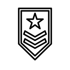 Military Rank icon linear logo mark in black and white