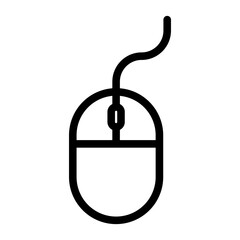 Mouse icon linear logo mark in black and white
