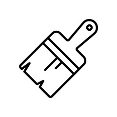 Paintbrush icon linear logo mark in black and white