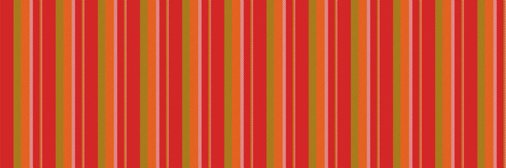 Front background vertical vector, children seamless pattern texture. Us lines stripe textile fabric in red and amber colors.