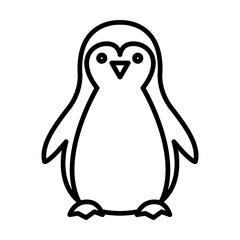 Penguin icon linear logo mark in black and white
