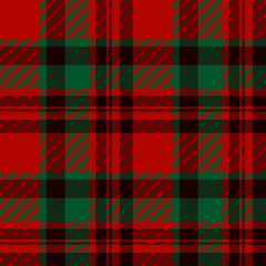 Plaid seamless pattern in red. Check fabric texture. Vector textile print.