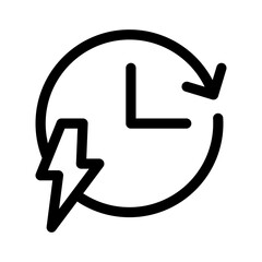 Quick time icon linear logo mark in black and white