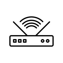 router icon linear logo mark in black and white