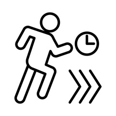 running Speed icon linear logo mark in black and white