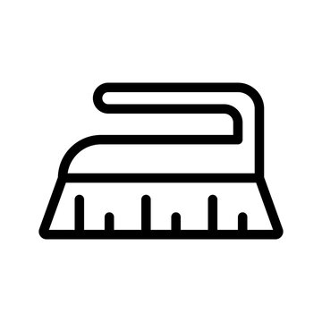 recommend clip art: Scrubbing brush icon linear logo mark in black and white