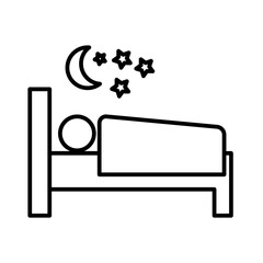 Sleep Icon linear logo mark in black and white