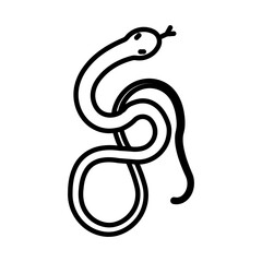 Obraz premium Snake icon linear logo mark in black and white