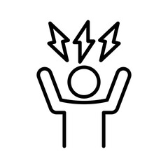 Stress icon linear logo mark in black and white
