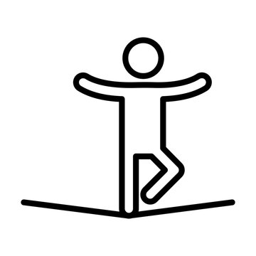 recommend clip art: Tightrope walker icon linear logo mark in black and white
