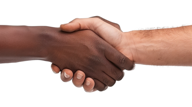 Handshake business on white transparent background