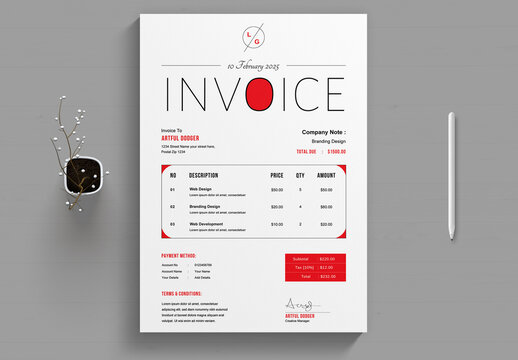 Minimalist Invoice Design