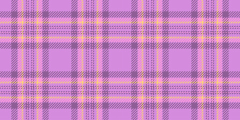 Costume vector textile texture, website plaid tartan seamless. Furniture background fabric check pattern in purple and pink colors.