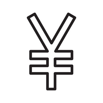 recommend clip art: Yen sign icon linear logo mark in black and white