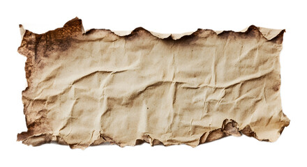 old paper horizontal banner isolated on white background 