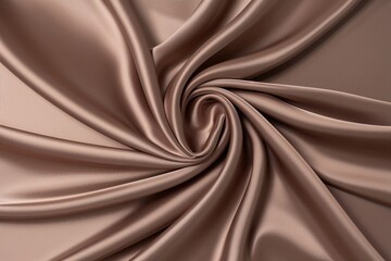 Fototapeta premium Elegant Dusty Taupe Silky Gradient Environment with Light Peachy Blurred Makeup Setting and Soft Silk Drape